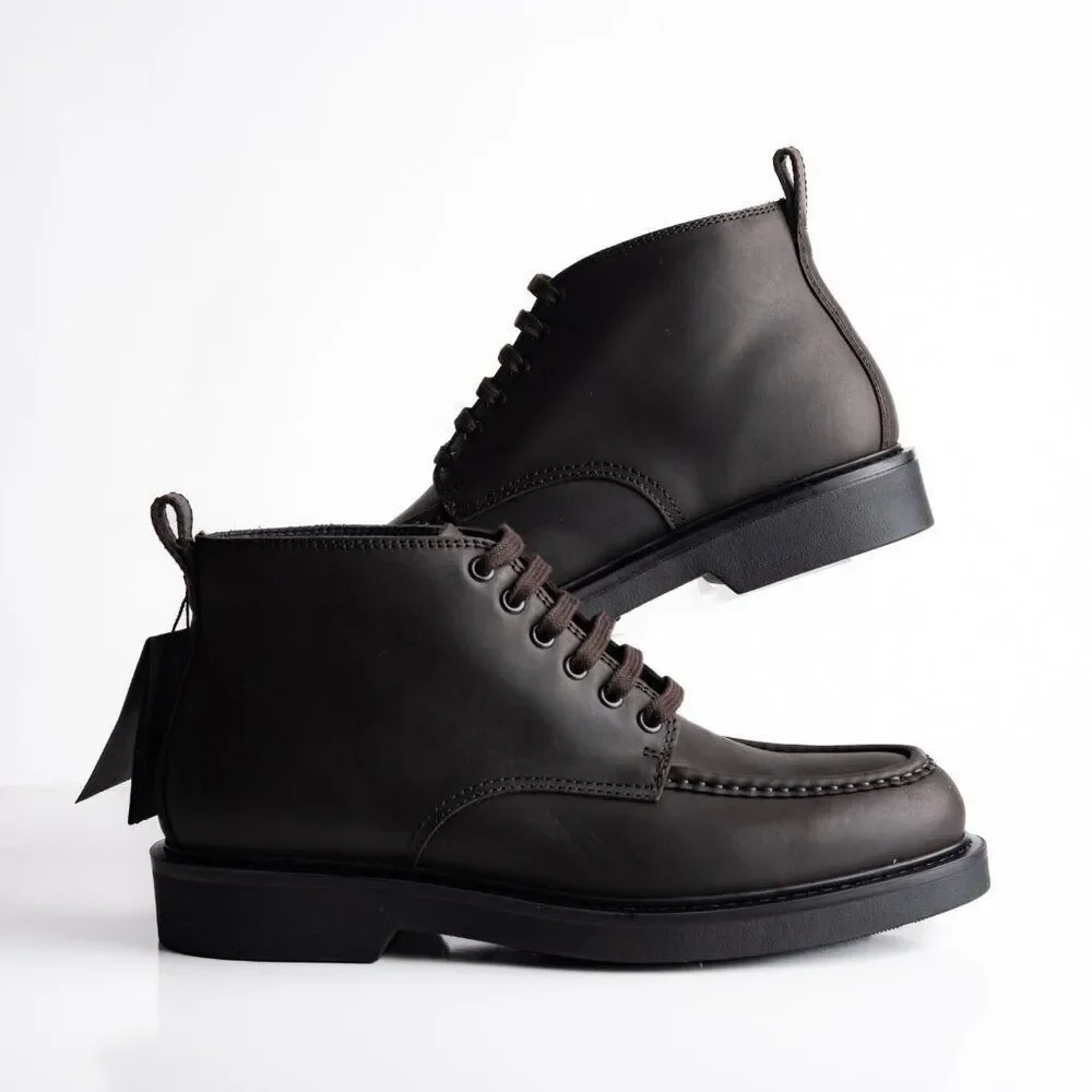 Massimo Dutti Mens Leather Lace Up Ankle Boots Brown US 10 EU 43 New 2056/450